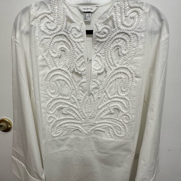 H&M White Embroidered Blouse - Picture 6 of 6